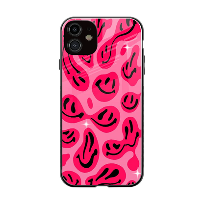 Acid Smiles Pink back phone cover | glass case for iphone 11