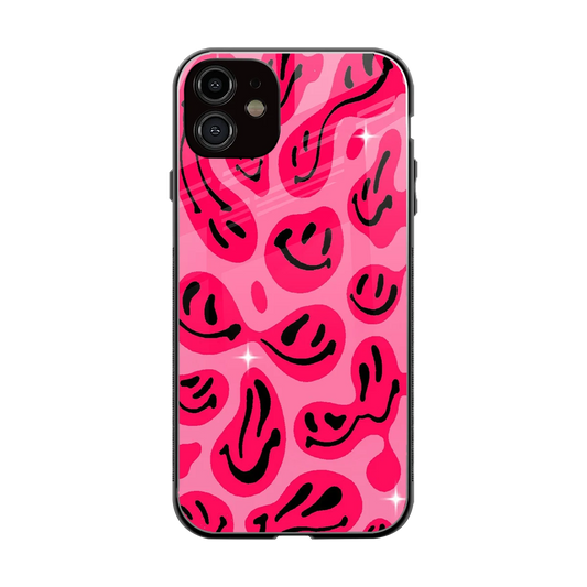 Acid Smiles Pink back phone cover | glass case for iphone 11