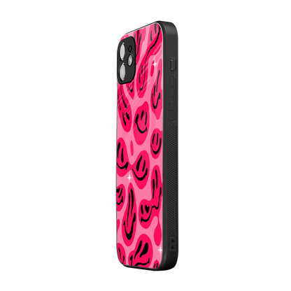Acid Smiles Pink iphone 11 mobile cover | shockproof glass phone case