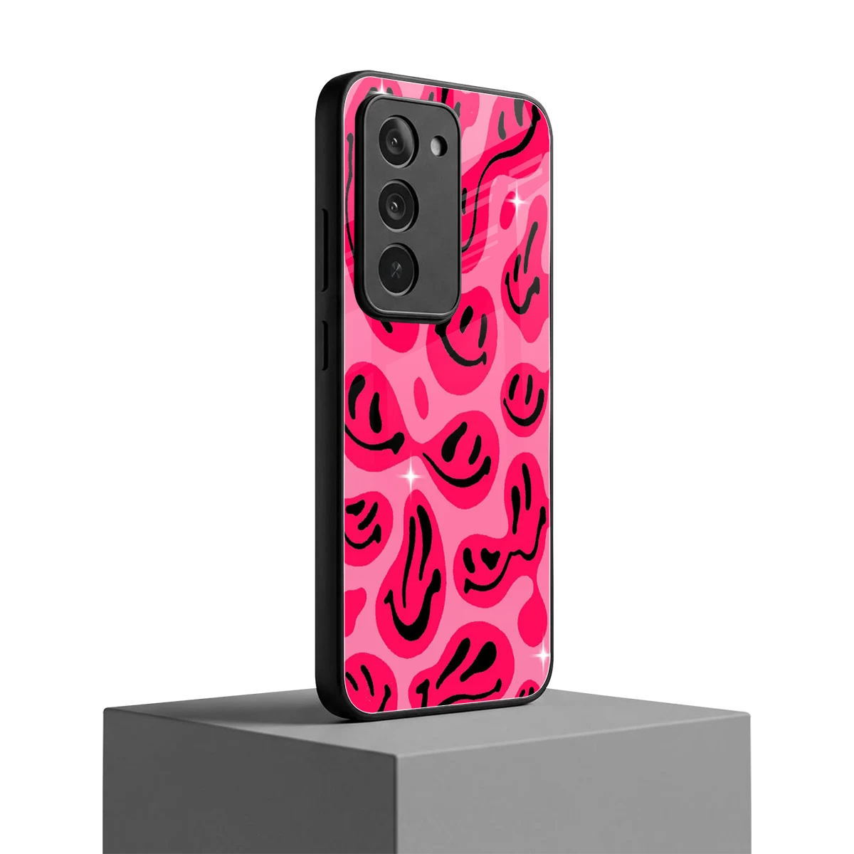 Acid Smiles Pink redmi 15 5g mobile cover | shockproof glass phone case