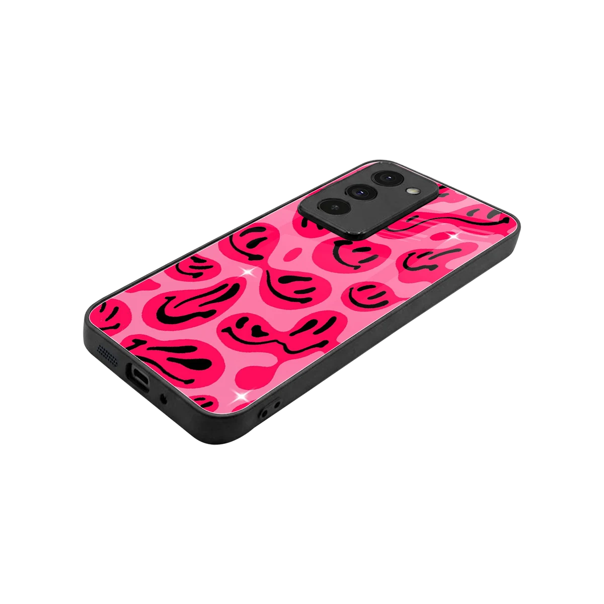 Acid Smiles Pink stylish phone case for redmi 15 5g | glossy glass and slim fit