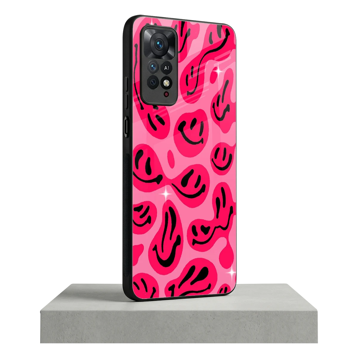 Acid Smiles Pink redmi note 11 pro mobile cover | shockproof glass phone case