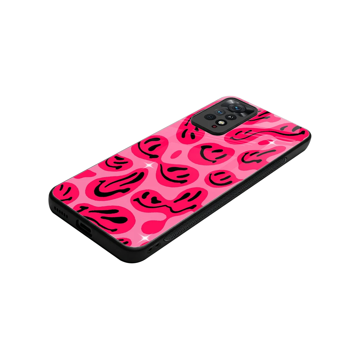 Acid Smiles Pink stylish phone case for redmi note 11 pro | glossy glass and slim fit