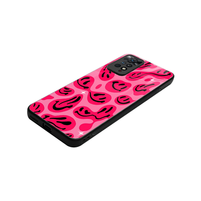 Acid Smiles Pink stylish phone case for redmi note 11 pro | glossy glass and slim fit