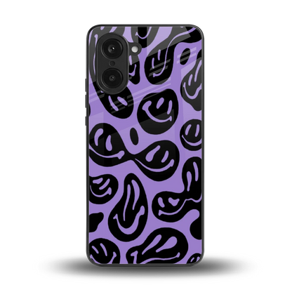 Acid Smiles Purple back phone cover | glass case for oneplus nord ce5 5g