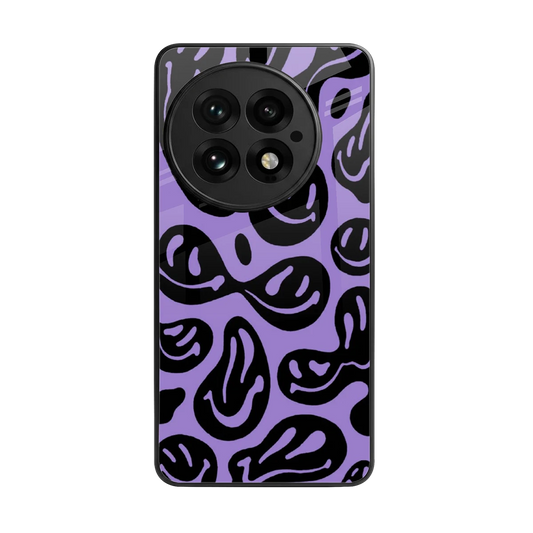 Acid Smiles Purple back phone cover | glass case for oneplus 13