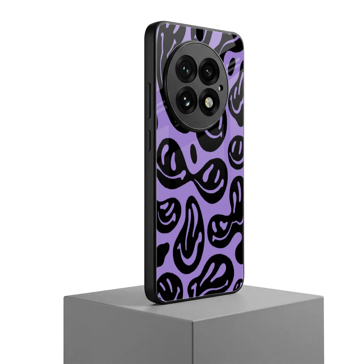 Acid Smiles Purple oneplus 13 mobile cover | shockproof glass phone case