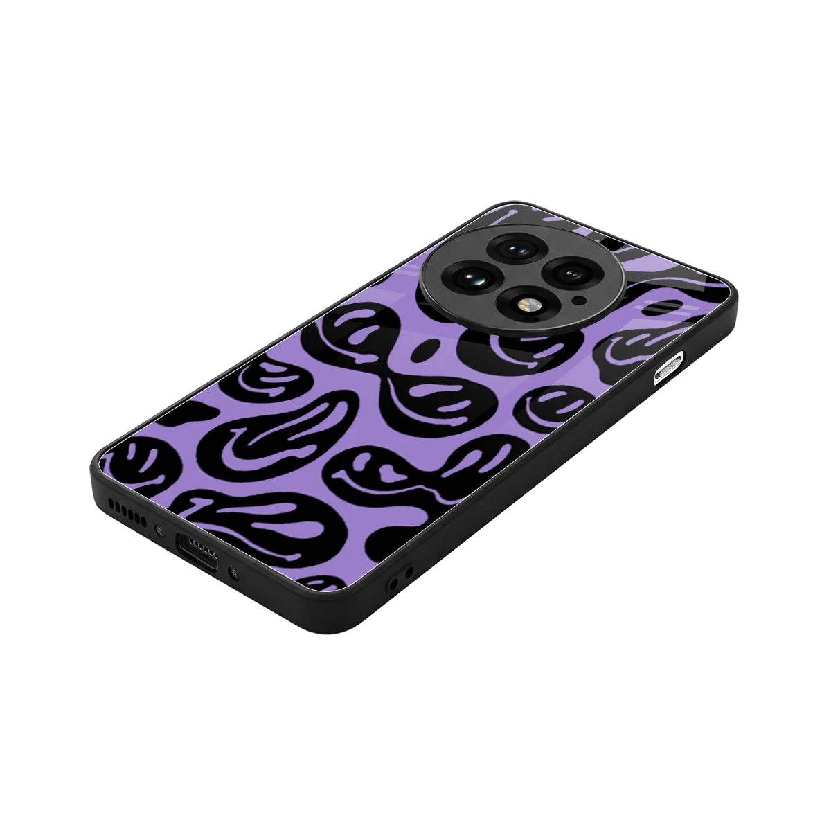 Acid Smiles Purple stylish phone case for oneplus 13 | glossy glass and slim fit