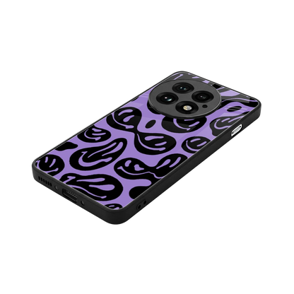 Acid Smiles Purple stylish phone case for oneplus 13 | glossy glass and slim fit