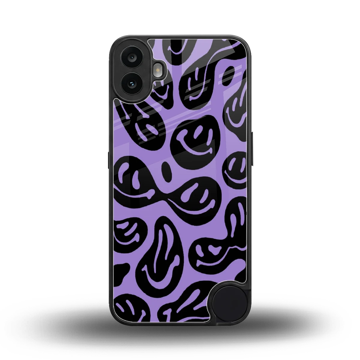 Acid Smiles Purple back phone cover | glass case for cmf nothing phone 1