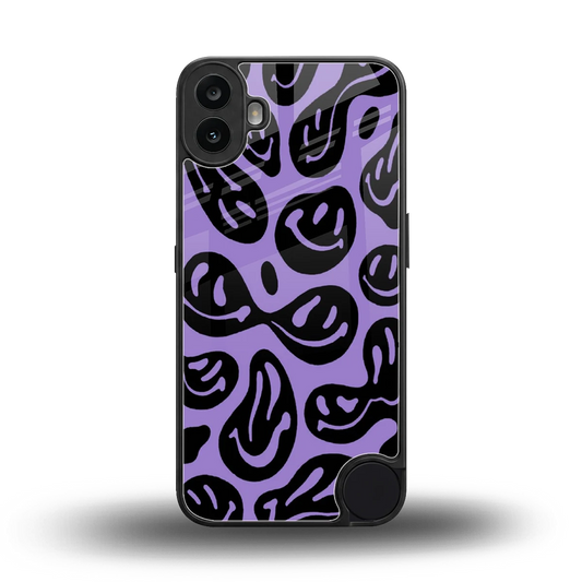 Acid Smiles Purple back phone cover | glass case for cmf nothing phone 1