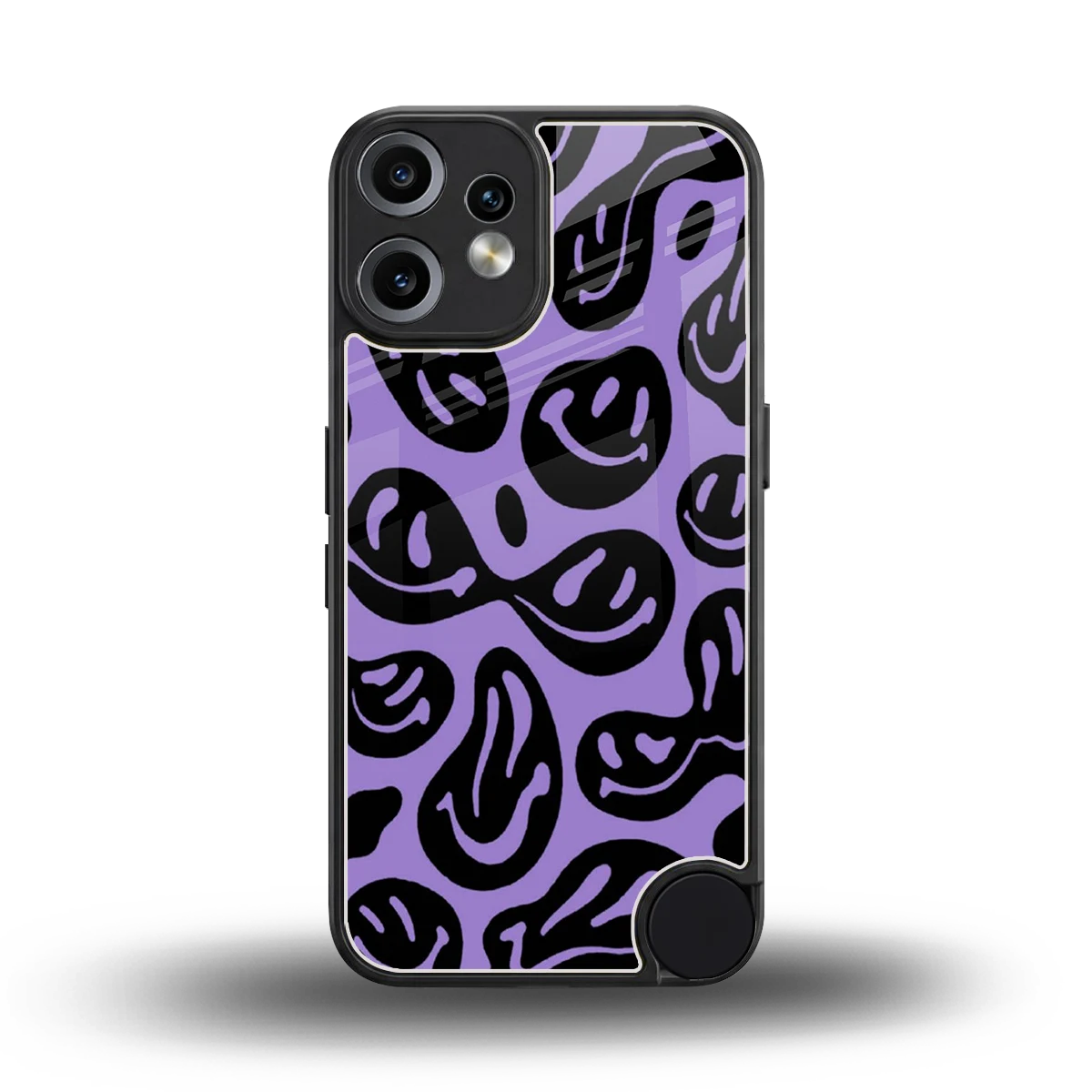 Acid Smiles Purple back phone cover | glass case for cmf nothing phone 2 pro