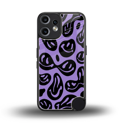 Acid Smiles Purple back phone cover | glass case for cmf nothing phone 2 pro