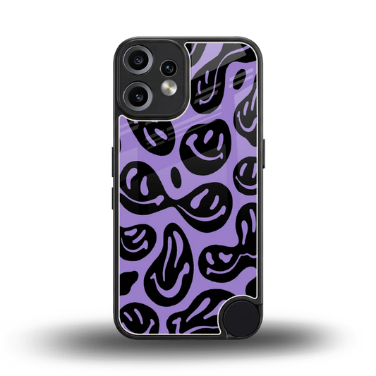 Acid Smiles Purple back phone cover | glass case for cmf nothing phone 2 pro