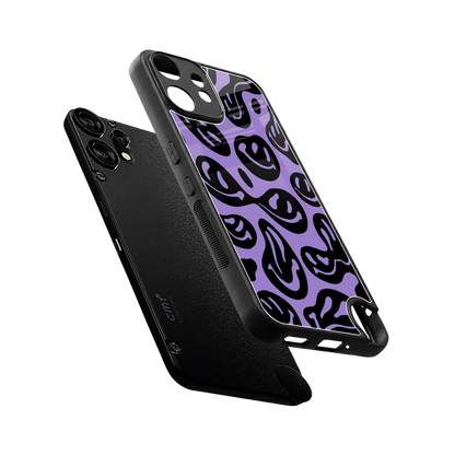 Acid Smiles Purple sleek cmf nothing phone 2 pro cover with tempered glass back and TPU edges
