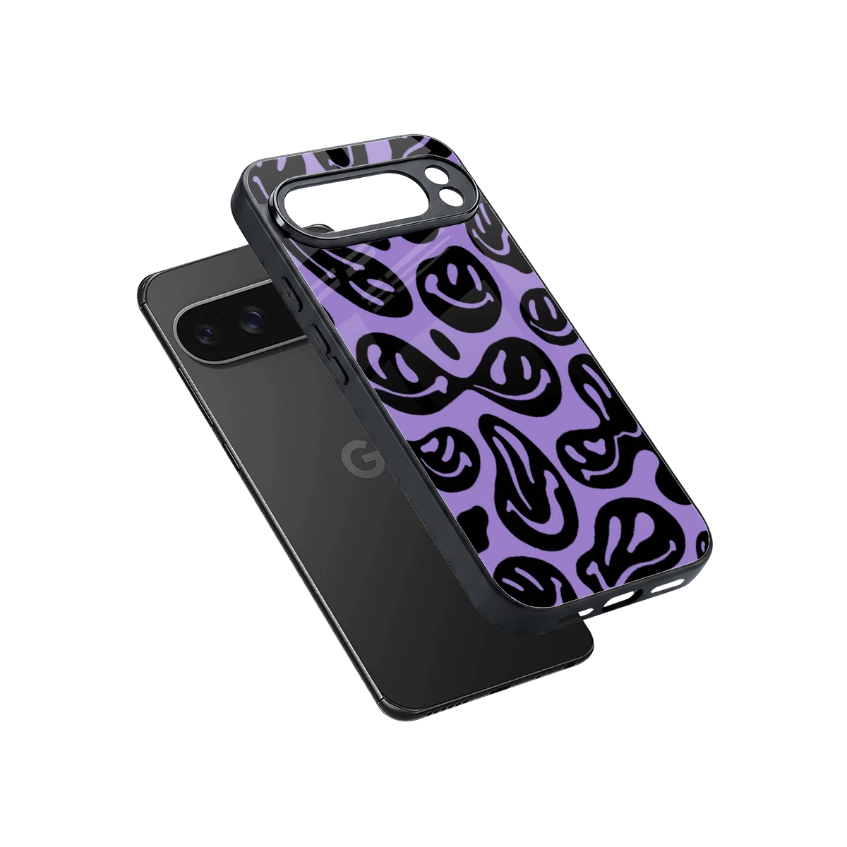 Acid Smiles Purple sleek google pixel 10 pro xl cover with tempered glass back and TPU edges
