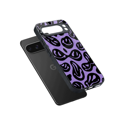 Acid Smiles Purple sleek google pixel 10 pro xl cover with tempered glass back and TPU edges