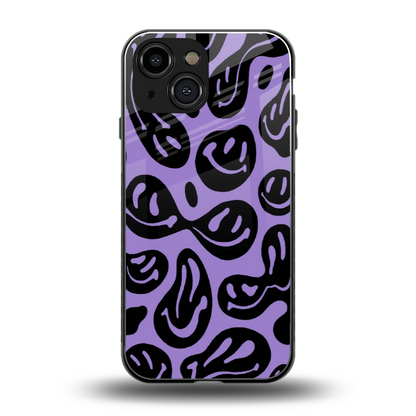 Acid Smiles Purple back phone cover | glass case for iphone 12 mini