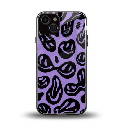 Acid Smiles Purple back phone cover | glass case for iphone 13