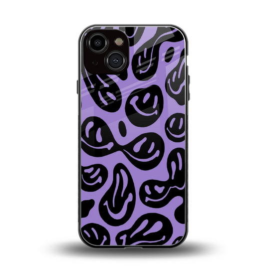 Acid Smiles Purple back phone cover | glass case for iphone 13