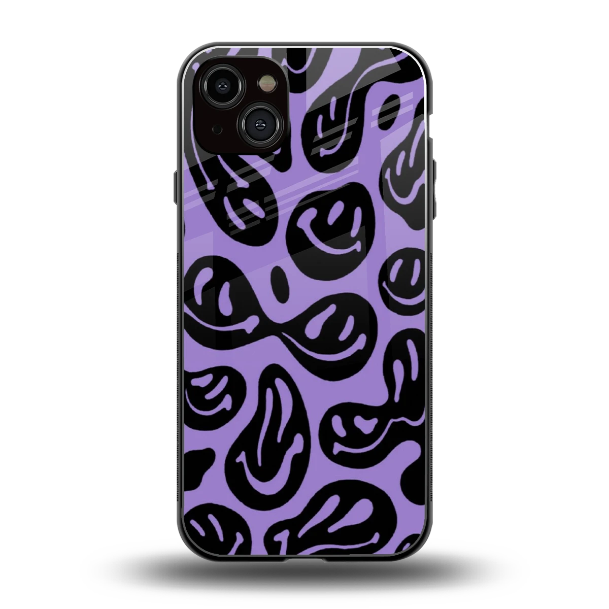 Acid Smiles Purple back phone cover | glass case for iphone 14 plus