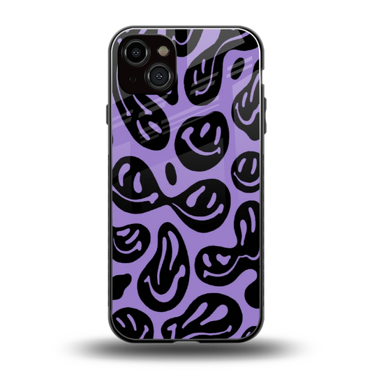 Acid Smiles Purple back phone cover | glass case for iphone 14 plus