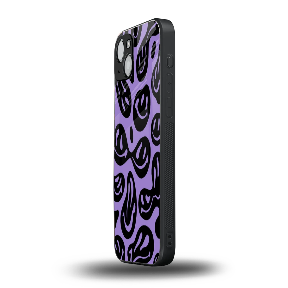 Acid Smiles Purple iphone 14 plus mobile cover | shockproof glass phone case