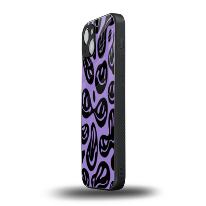 Acid Smiles Purple iphone 14 plus mobile cover | shockproof glass phone case