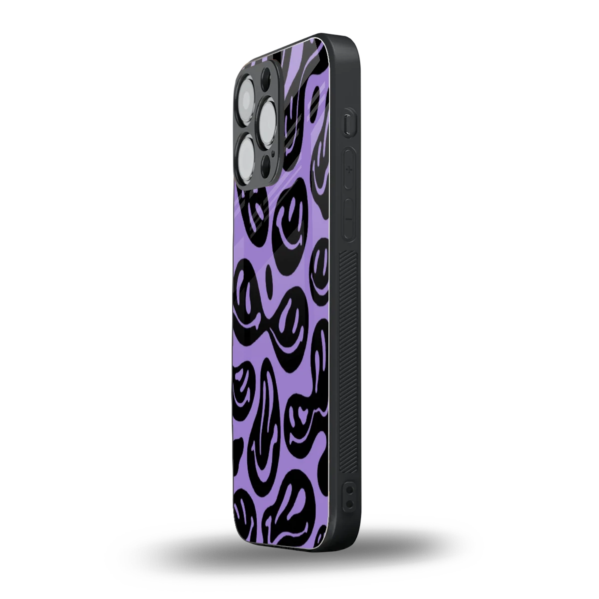 Acid Smiles Purple iphone 15 pro max mobile cover | shockproof glass phone case