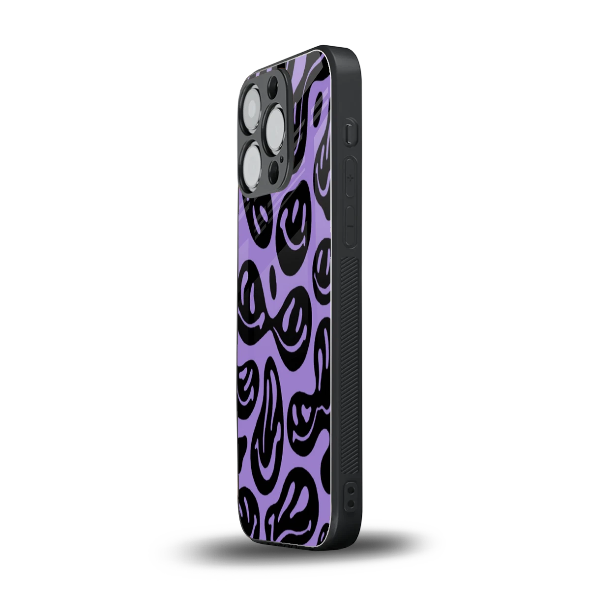 Acid Smiles Purple iphone 15 pro mobile cover | shockproof glass phone case