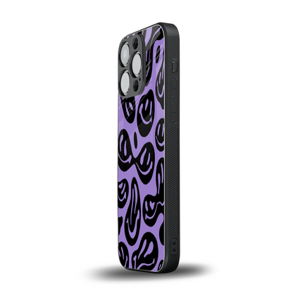 Acid Smiles Purple iphone 15 pro mobile cover | shockproof glass phone case
