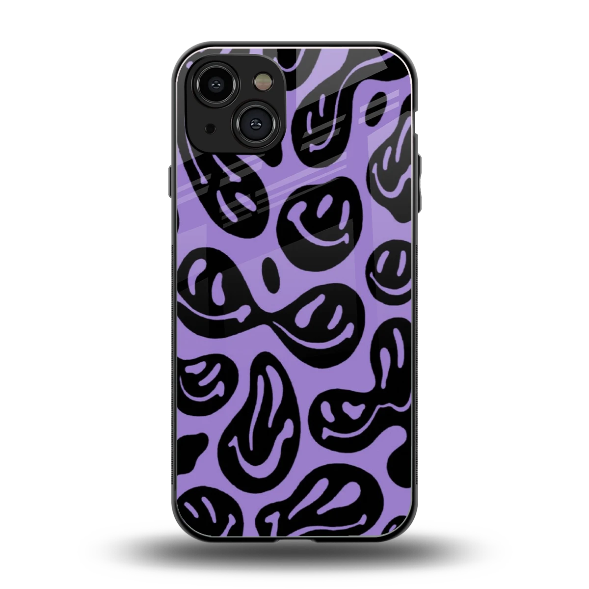 Acid Smiles Purple back phone cover | glass case for iphone 15