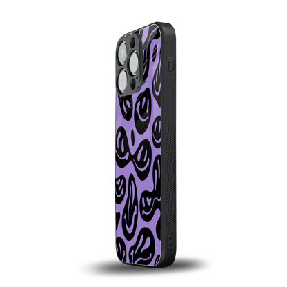 Acid Smiles Purple iphone 16 pro mobile cover | shockproof glass phone case