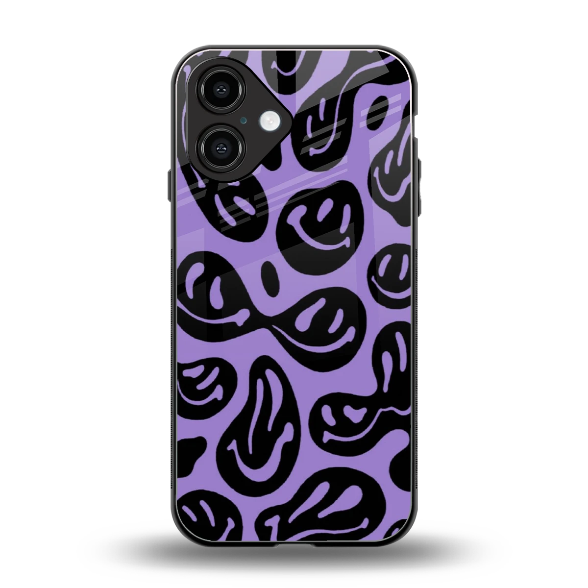 Acid Smiles Purple back phone cover | glass case for iphone 16