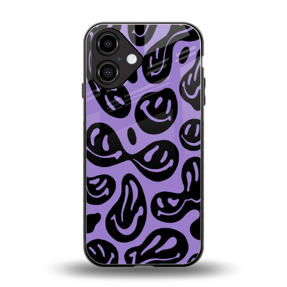 Acid Smiles Purple back phone cover | glass case for iphone 16