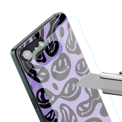 Acid Smiles Purple stylish phone case for iphone 16e | glossy glass and slim fit