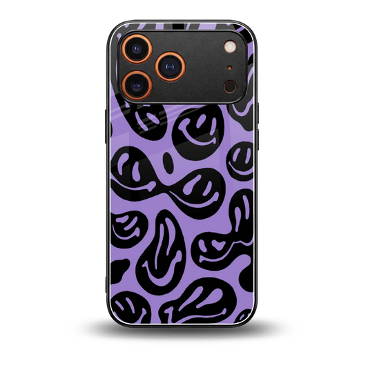 Acid Smiles Purple back phone cover | glass case for iphone 17 pro