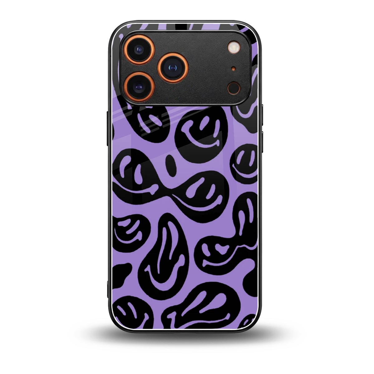 Acid Smiles Purple back phone cover | glass case for iphone 17 pro max