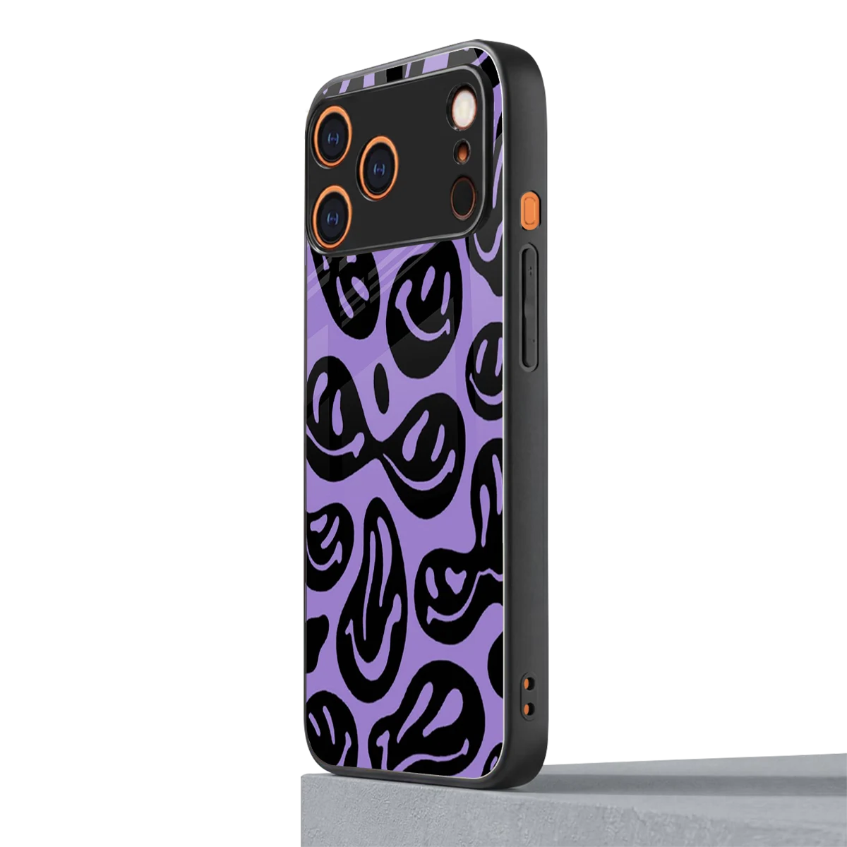 Acid Smiles Purple iphone 17 pro max mobile cover | shockproof glass phone case