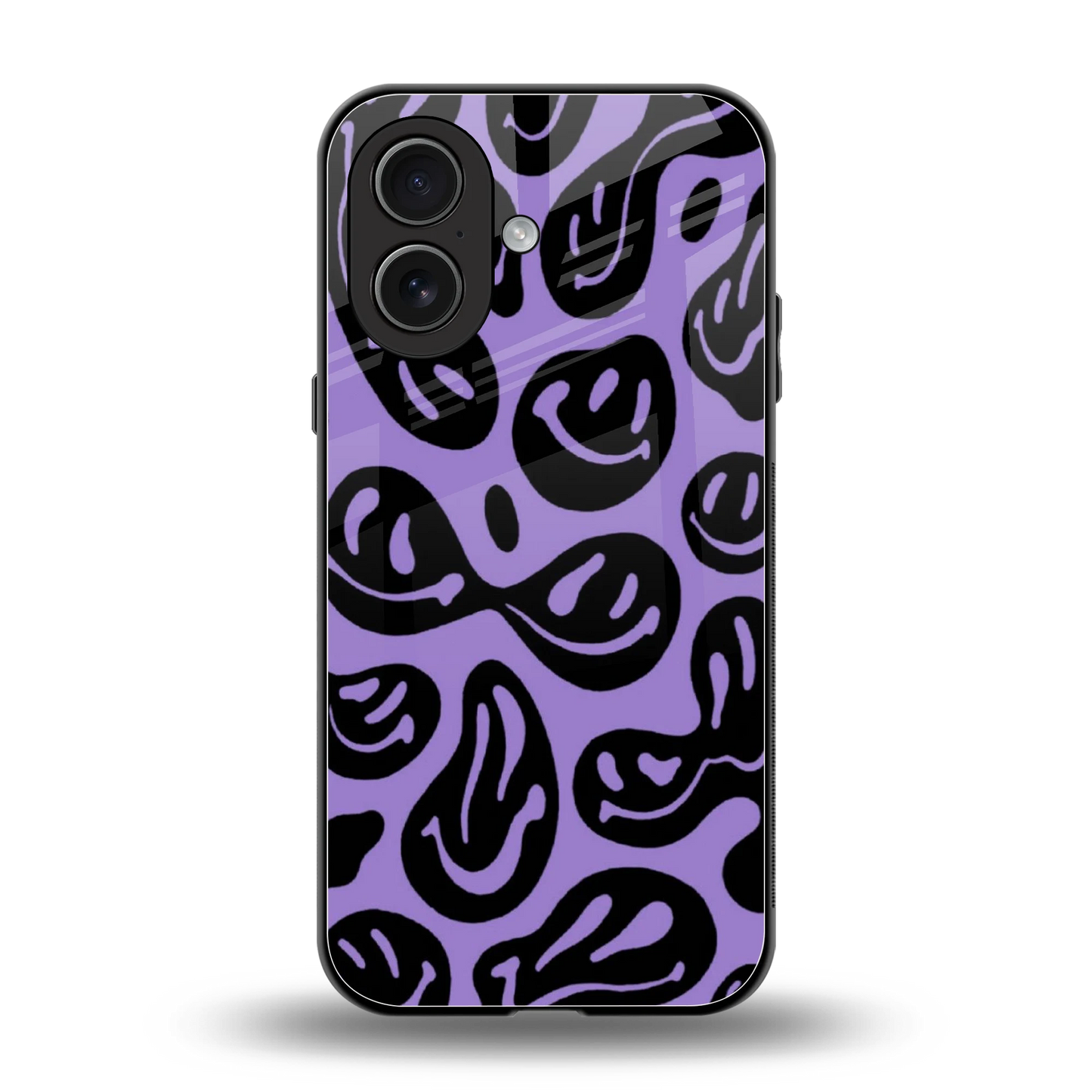 Acid Smiles Purple back phone cover | glass case for iphone 17