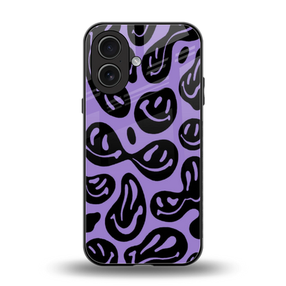 Acid Smiles Purple back phone cover | glass case for iphone 17