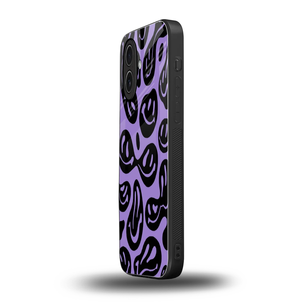 Acid Smiles Purple iphone 17 mobile cover | shockproof glass phone case