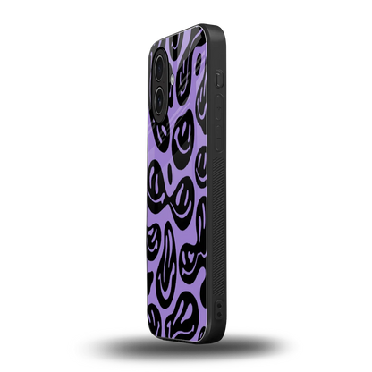 Acid Smiles Purple iphone 17 mobile cover | shockproof glass phone case