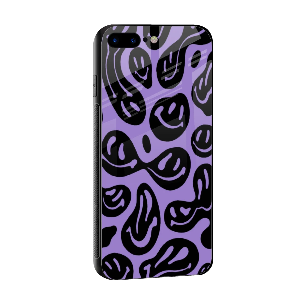 Acid Smiles Purple sleek iphone 7 plus cover with tempered glass back and TPU edges