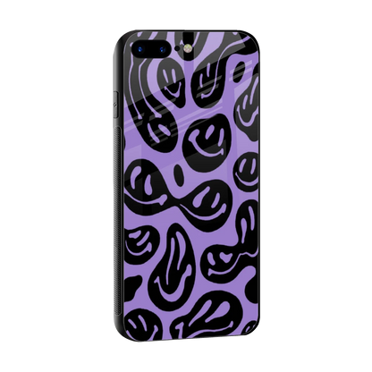 Acid Smiles Purple sleek iphone 8 plus cover with tempered glass back and TPU edges