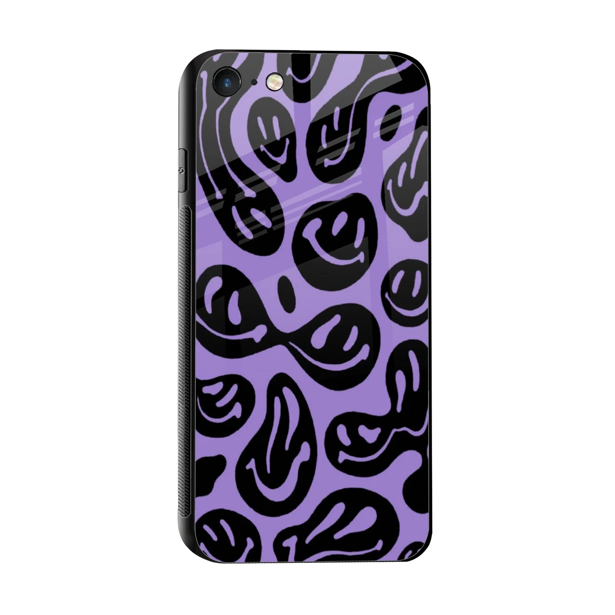 Acid Smiles Purple sleek iphone 7 cover with tempered glass back and TPU edges