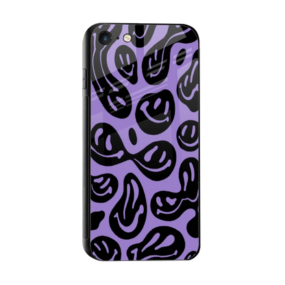 Acid Smiles Purple sleek iphone 8 cover with tempered glass back and TPU edges