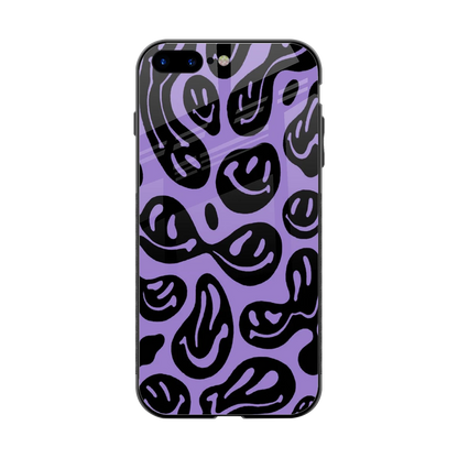 Acid Smiles Purple back phone cover | glass case for iphone 7 plus