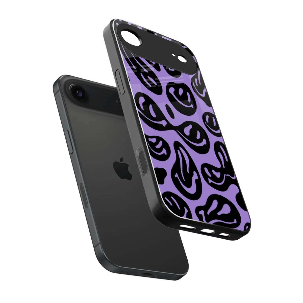 Acid Smiles Purple sleek iphone air cover with tempered glass back and TPU edges