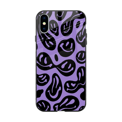 Acid Smiles Purple back phone cover | glass case for iphone xs